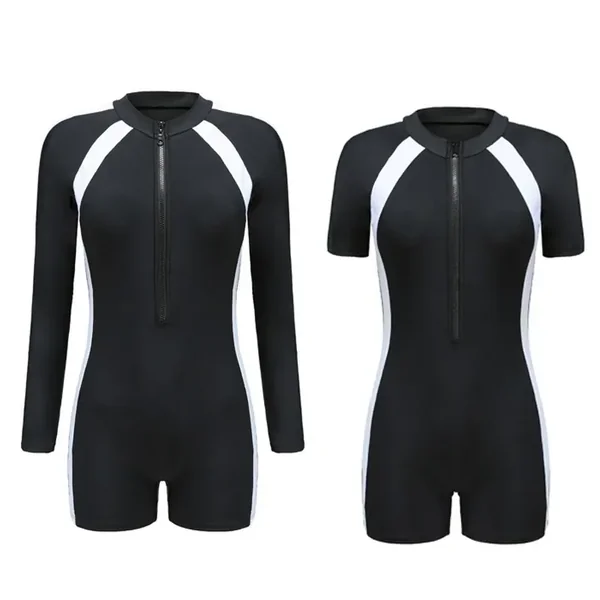 2024 Summer Sports One-piece Swimsuit Professional Women’s Swimsuit Black Swimsuit Solid Color Swimming Beach Wear Long Style