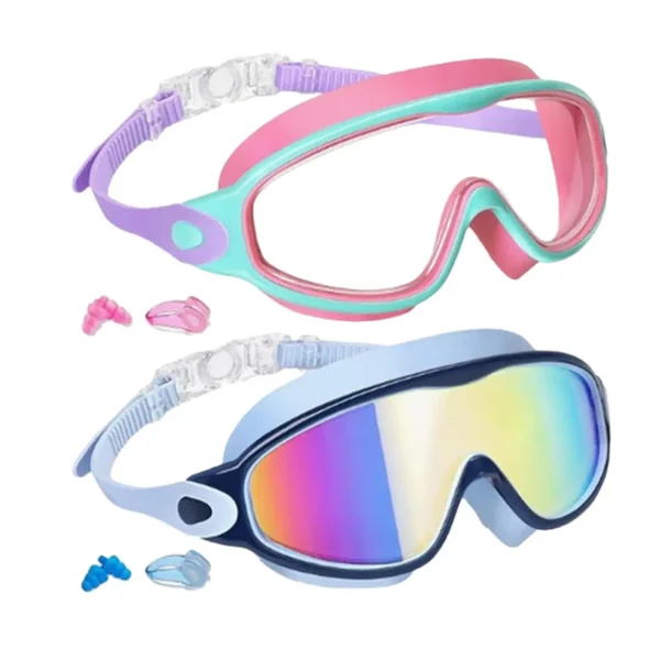 2x Swimming Goggles Eye Protection Swimming Gear Swimming Eyewear Wide View Lightweight No Leaking Swim Glasses Pool Goggles