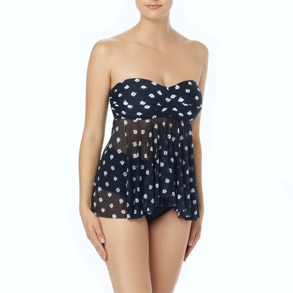 Beach House - Haut de Tankini Bandeau Mesh Noir 6
