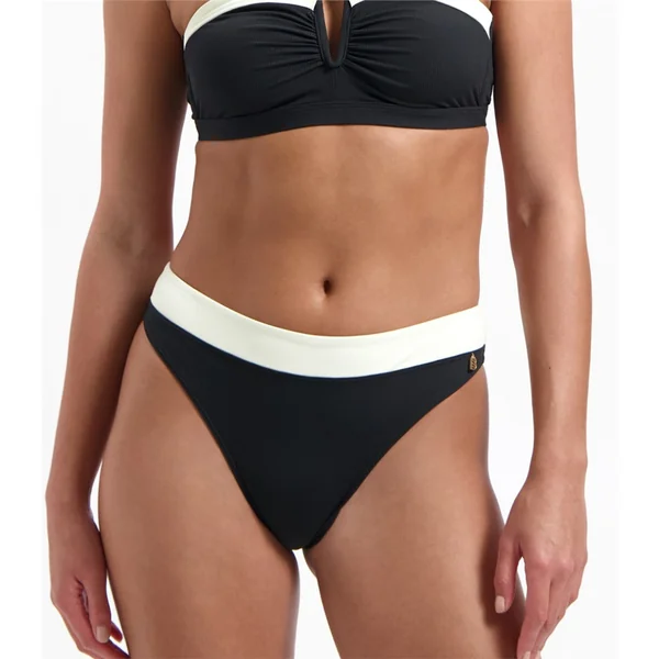 Beach Life - Culotte de bikini Vanille et Noir Large