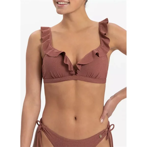 Beach Life - Maillot haut avec cerceau 34 (75) E Rouge shimmer