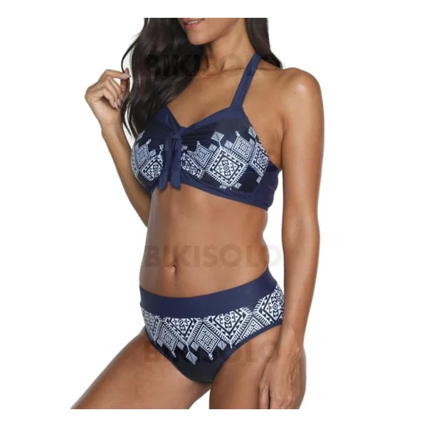 Bikisolo Femme Carreaux Géométrique Dos Nu Sexy Bikinis Maillots De Bain