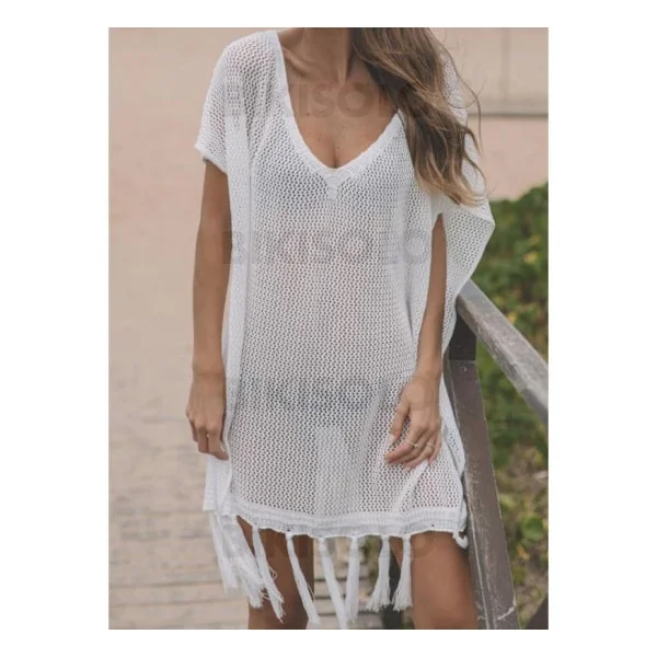 Bikisolo Femme Couleur Unie Engrener Col V Élégante Classique Tenues de plage Maillots De Bain