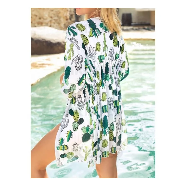 Bikisolo Femme Feuilles Imprimé Sans Bretelle Élégante Frais Tenues de plage Maillots De Bain