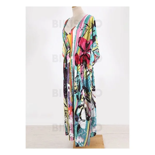 Bikisolo Femme Fleuris Coloré Col V Bohème Tenues de plage Maillots De Bain