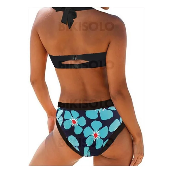 Bikisolo Femme Fleuris Imprimé Dos Nu Sexy Bikinis Maillots De Bain