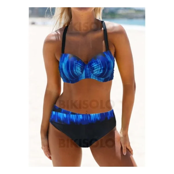 Bikisolo Femme Imprimé Faire monter Pente À Bretelles Sexy Bikinis Maillots De Bain