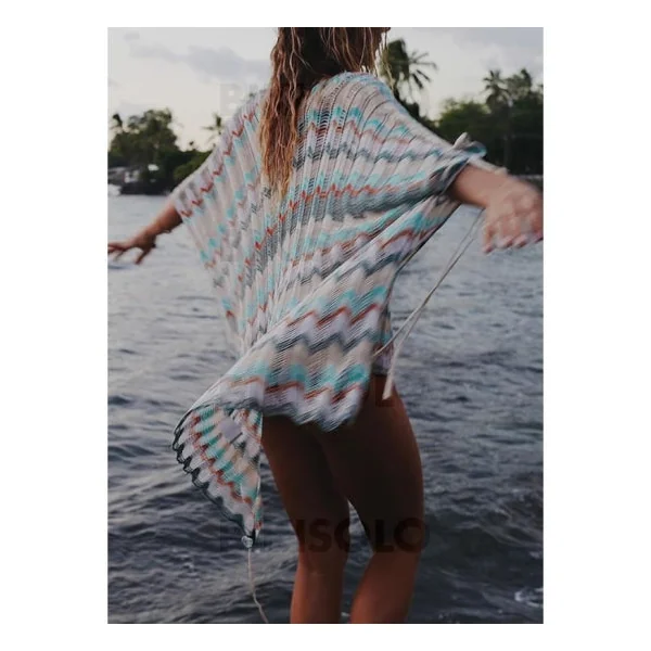 Bikisolo Femme Imprimé Tropical Col V Sexy Bohème Tenues de plage Maillots De Bain
