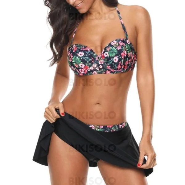 Bikisolo Femme Imprimé Tropical Dos Nu Sexy Bikinis Maillots De Bain