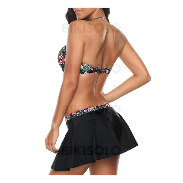 Bikisolo Femme Imprimé Tropical Dos Nu Sexy Bikinis Maillots De Bain