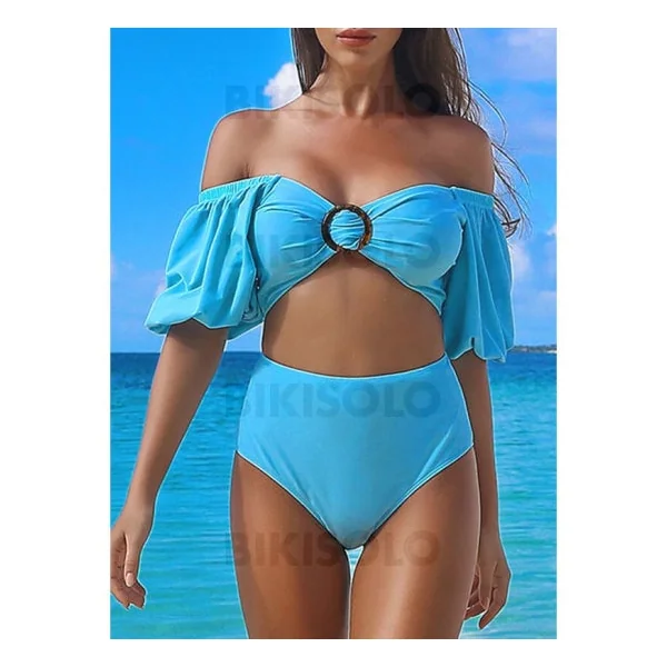 Bikisolo Femme Léopard Imprimé Épaule Dénudée Sexy Jolis Classique Attrayant Bikinis Maillots De Bain