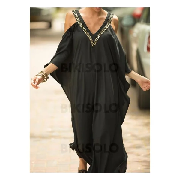Bikisolo Femme L’épaule Col V Bohème Tenues de plage Maillots De Bain