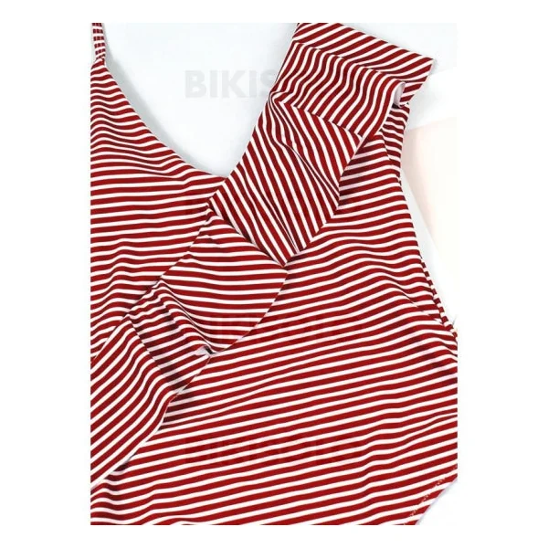 Bikisolo Femme Rayures Dos Nu Col V Sexy Une pièce Maillots De Bain