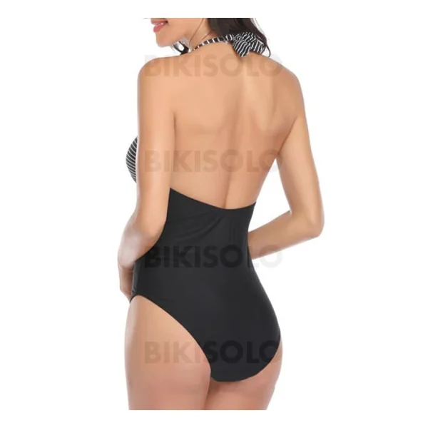 Bikisolo Femme Rayures Dos Nu Sexy Jolis Une pièce Maillots De Bain