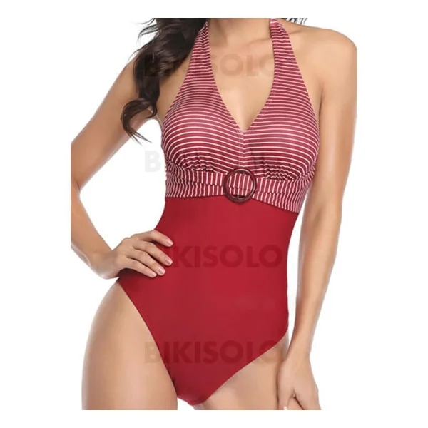 Bikisolo Femme Rayures Dos Nu Sexy Jolis Une pièce Maillots De Bain