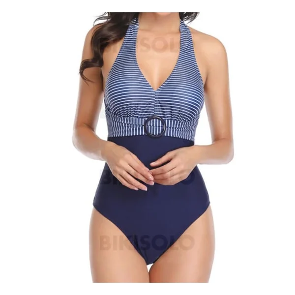 Bikisolo Femme Rayures Dos Nu Sexy Jolis Une pièce Maillots De Bain