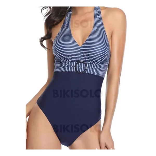 Bikisolo Femme Rayures Dos Nu Sexy Jolis Une pièce Maillots De Bain