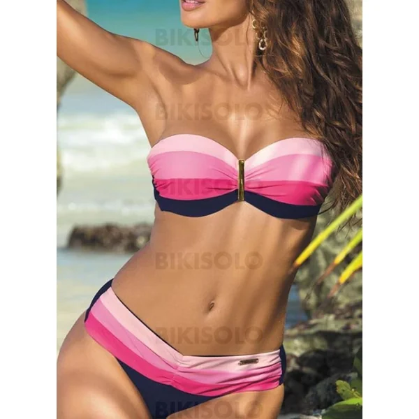 Bikisolo Femme Rayures Faire monter À Bretelles Sexy Bikinis Maillots De Bain
