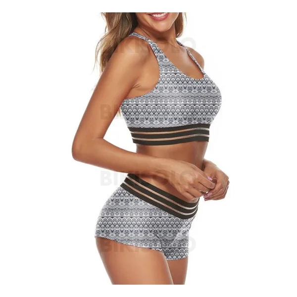 Bikisolo Femme Taille Basse Imprimé À Bretelles Col U Sexy Bikinis Maillots De Bain