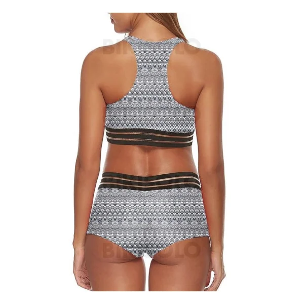 Bikisolo Femme Taille Basse Imprimé À Bretelles Col U Sexy Bikinis Maillots De Bain