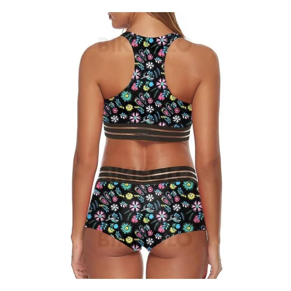 Bikisolo Femme Taille Basse Imprimé À Bretelles Col U Sexy Bikinis Maillots De Bain