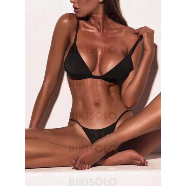 Bikisolo Femme Taille Basse Lanière Chaîne À Bretelles Sexy Bikinis Maillots De Bain