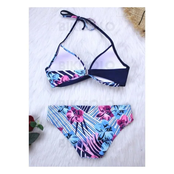 Bikisolo Femme Taille Basse Patchwork Dos Nu Sexy Bikinis Maillots De Bain