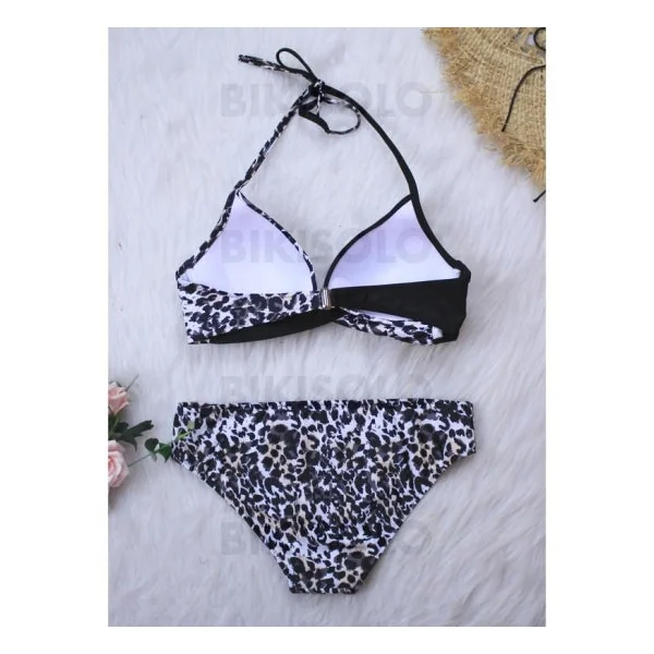 Bikisolo Femme Taille Basse Patchwork Dos Nu Sexy Bikinis Maillots De Bain
