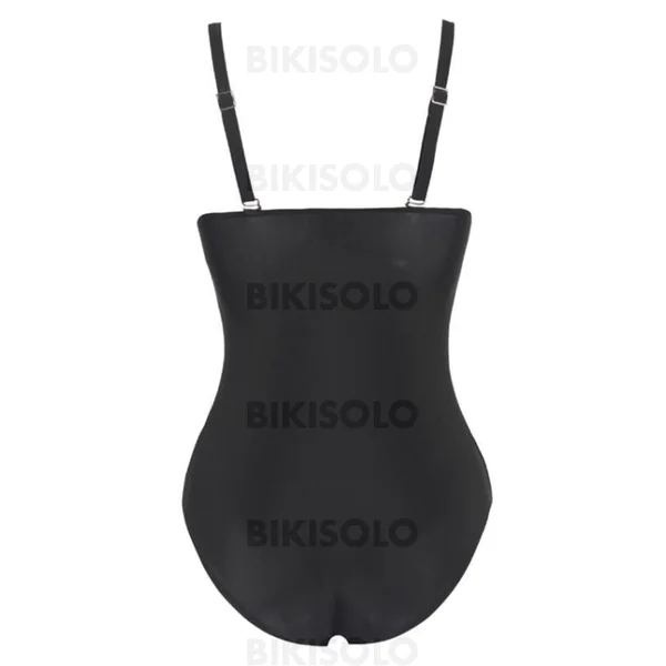 Bikisolo Femme À pois Patchwork À Bretelles Élégante Décontractée Une pièce Maillots De Bain