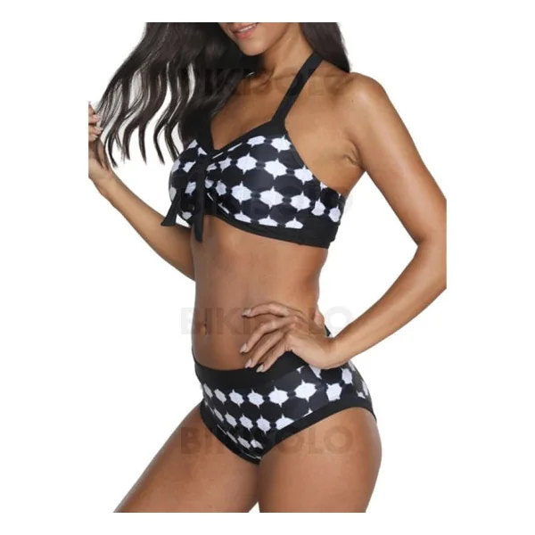Bikisolo Femme À pois Taille Basse Noué Dos Nu Attrayant Bikinis Maillots De Bain