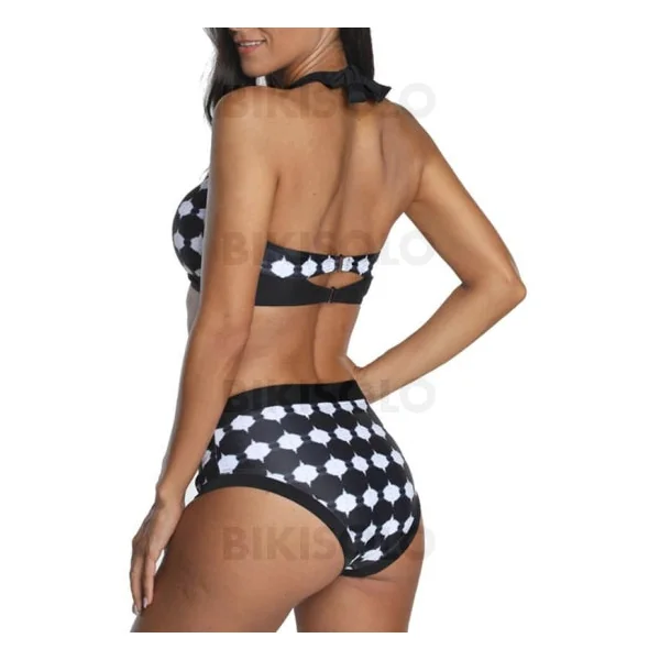 Bikisolo Femme À pois Taille Basse Noué Dos Nu Attrayant Bikinis Maillots De Bain
