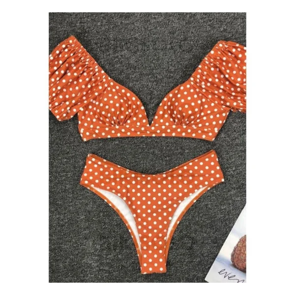 Bikisolo Femme à pois Taille Basse à Bretelles Sexy élégante Bikinis Maillots De Bain