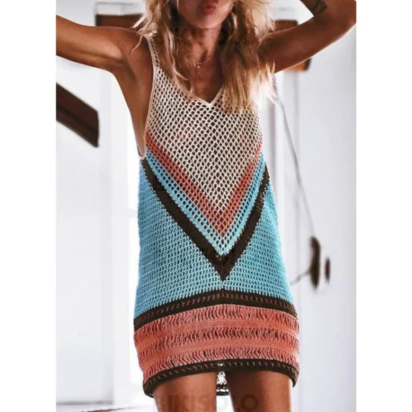 Bikisolo Femme Épissage Couleur Col V Sexy Tenues de plage Maillots De Bain