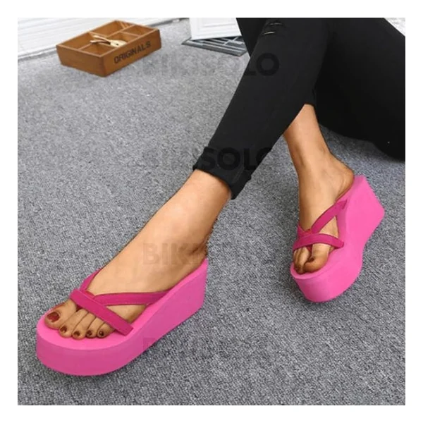 Bikisolo Femmes PU Talon compensé Chaussons avec Autres chaussures