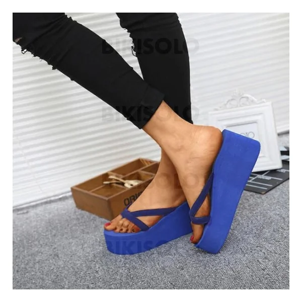 Bikisolo Femmes PU Talon compensé Chaussons avec Autres chaussures