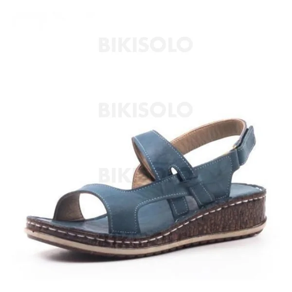 Bikisolo Femmes PU Talon plat Sandales Chaussures plates avec Boucle chaussures
