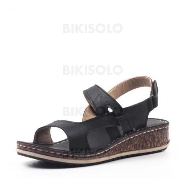 Bikisolo Femmes PU Talon plat Sandales Chaussures plates avec Boucle chaussures