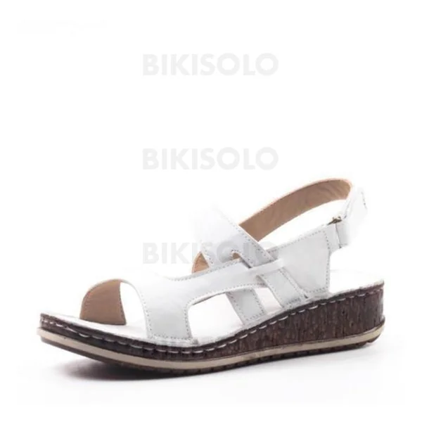 Bikisolo Femmes PU Talon plat Sandales Chaussures plates avec Boucle chaussures