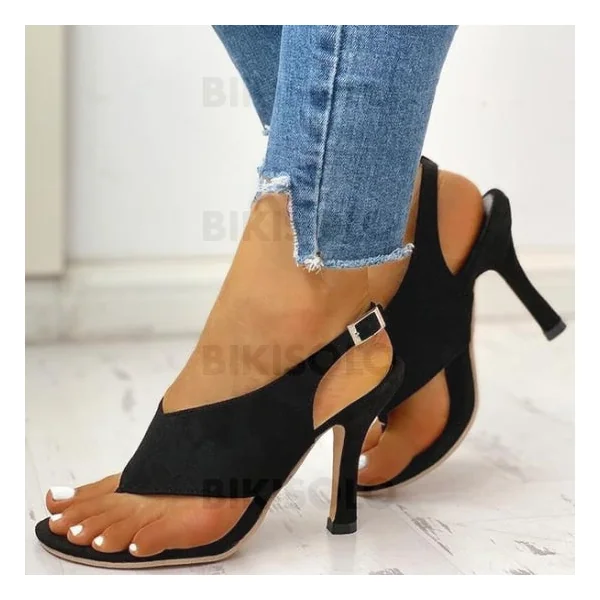 Bikisolo Femmes PU Talon stiletto Sandales avec Boucle chaussures