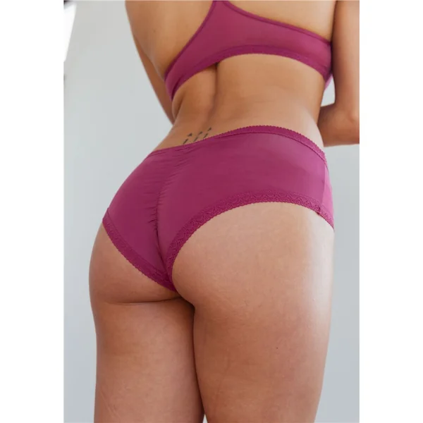 Blush - Culotte Shorty en microfibre avec bodure en dentelle Mûre X-Small