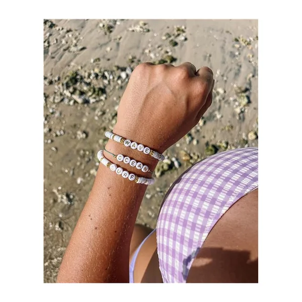 Bracelet cordon Perles de Frangines OCEAN Vert Peacock - HotMer