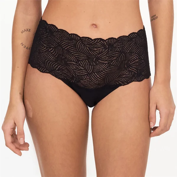 Chantelle - Culotte avec bande en dentelle sans couture Noir O/S Soft Strech