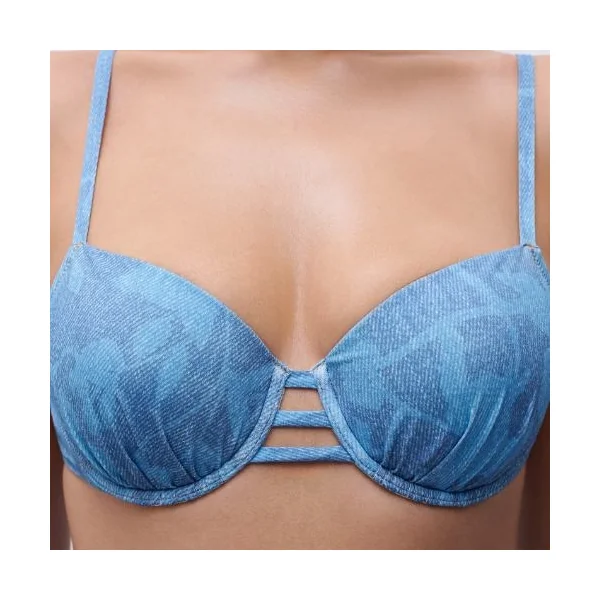 Chantelle Maillots de Bain Easy Pop jeans bleu haut de bikini préformé