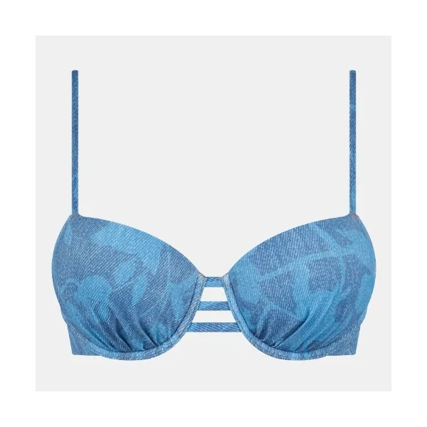 Chantelle Maillots de Bain Easy Pop jeans bleu haut de bikini préformé