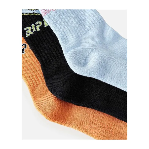 Chaussettes RIPCURL Diamond Crew Sock 3-Pk - Boy Blue/Orange