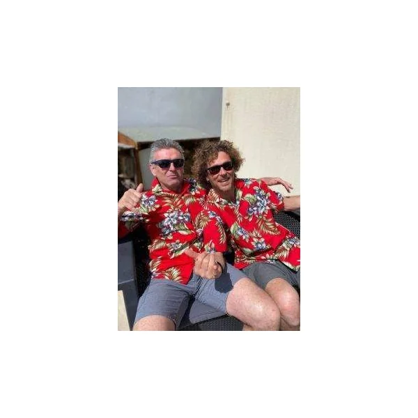 CHEMISE HAWAIIENNE ALOHA REPUBLIC FLOWER RED
