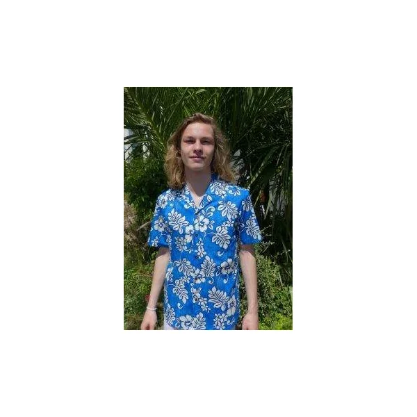 CHEMISE HAWAIIENNE ALOHA REPUBLIC HIBISCUS BLUE