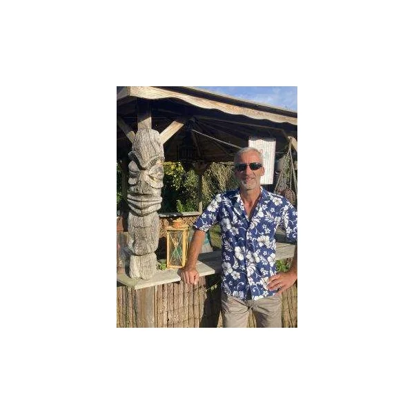 CHEMISE HAWAIIENNE ALOHA REPUBLIC HIBISCUS NAVY