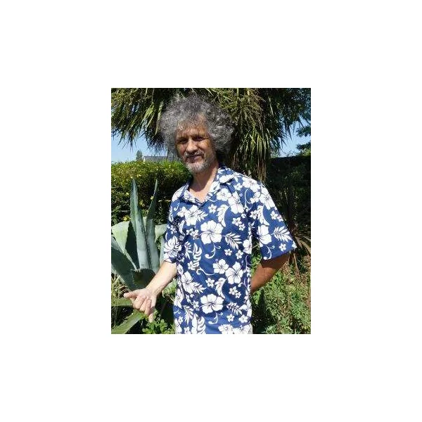 CHEMISE HAWAIIENNE ALOHA REPUBLIC HIBISCUS NAVY