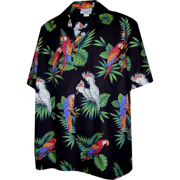 CHEMISE HAWAIIENNE PACIFIC LEGEND BLACK PARROT (New model)